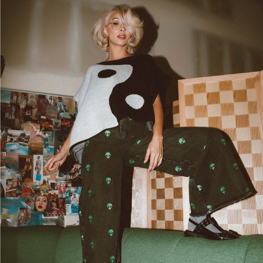 Dressed in LALA Yin Yang Black and White Tee